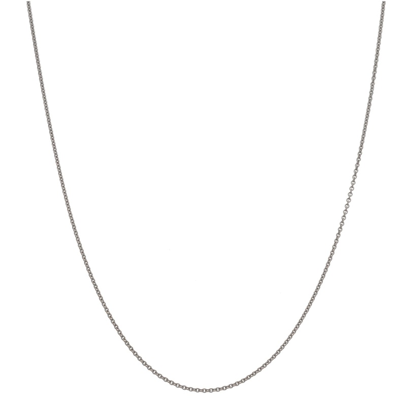 18ct White Gold Belcher Chain 16″