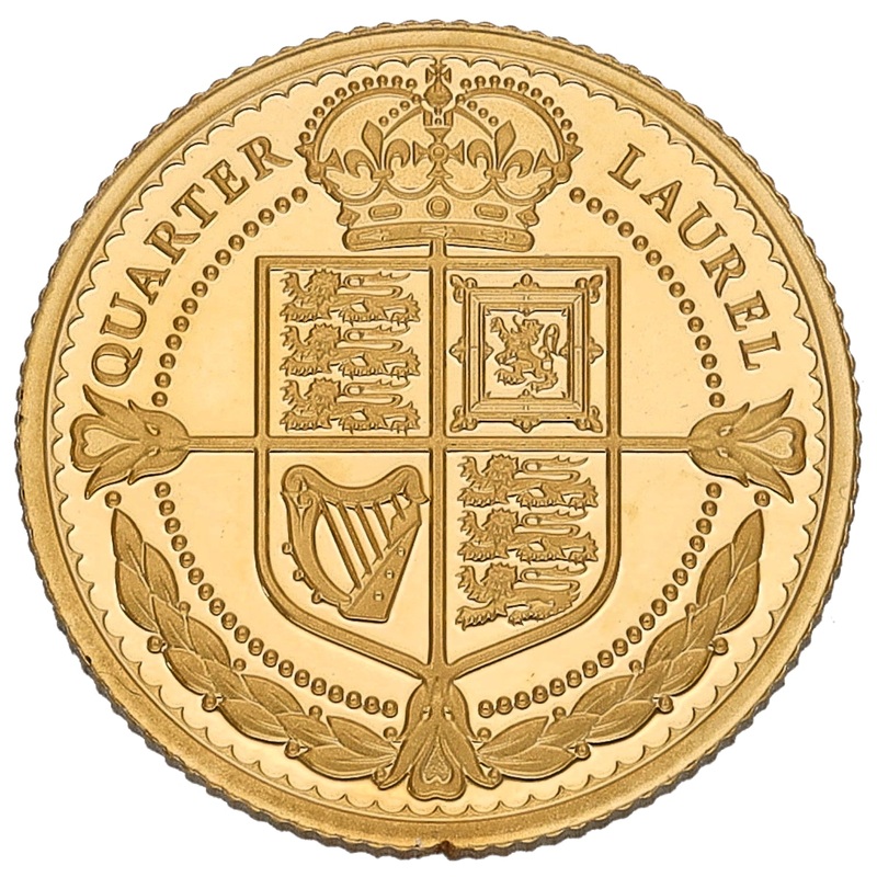22ct Gold Queen Elizabeth II Quarter Laurel Coin 2023