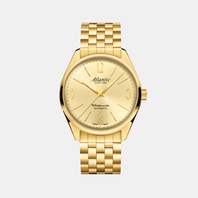 Atlantic Men Automatic Champagne Dial Analog Stainless Steel Watch 51752.45.39GM