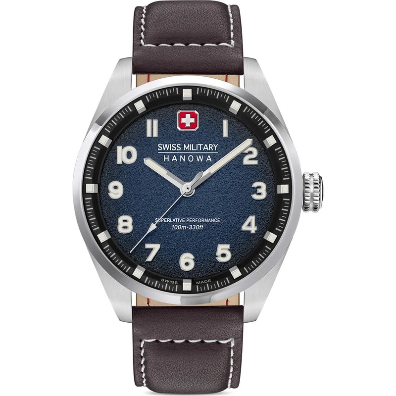 Swiss Military Hanowa Brown Leather Strap Men Watch SMWGA0001502