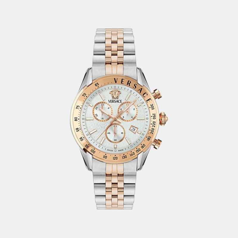 Versace Men Quartz White Dial Chronograph Stainless Steel Watch VE8R00424