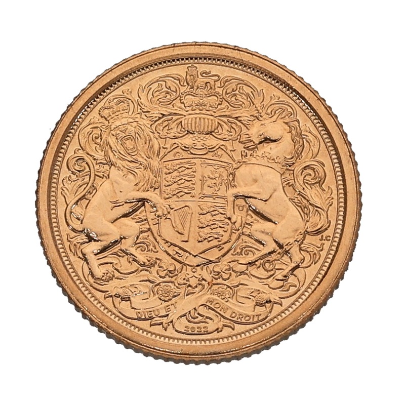 22ct Gold King Charles III Quarter Sovereign Coin 2022