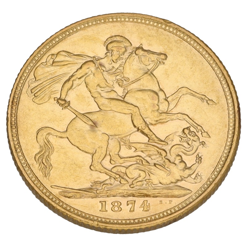 22ct Gold Queen Victoria Full Sovereign Coin 1874