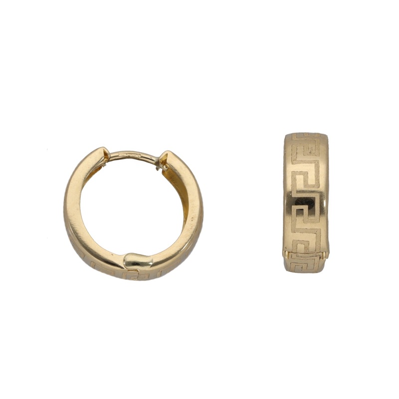 New 14ct Gold Kids Geek Key Hoop Earrings