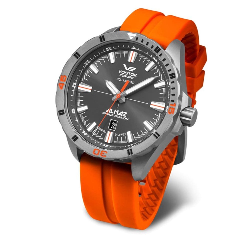Vostok Europe Almaz Automatic Black Dial Red Silicone Strap Men’s Watch NH35-320H263-S