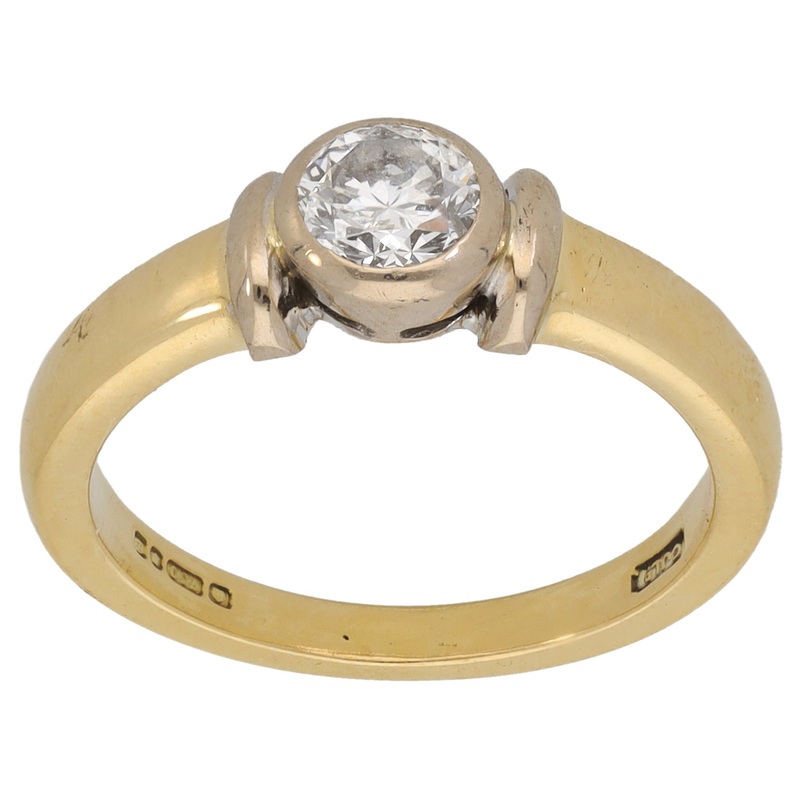 18ct Gold 0.47ct Diamond Solitaire Ring Size L