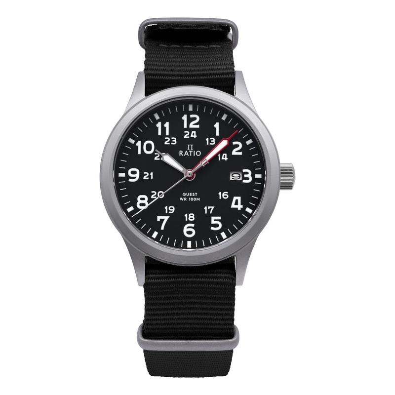 Ratio Quest Men’s Field Watch Sapphire Nylon Strap Quartz RTQ017 100M Lewis And Clark Edition