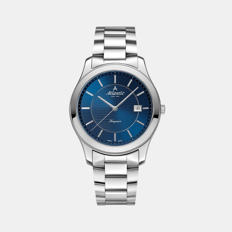 Atlantic Men Quartz Blue Dial Analog Stainless Steel Watch 60335.41.51