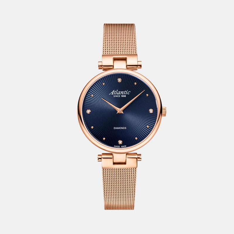 Atlantic Women Quartz Blue Dial Analog Mesh Watch 29044.44.57MB