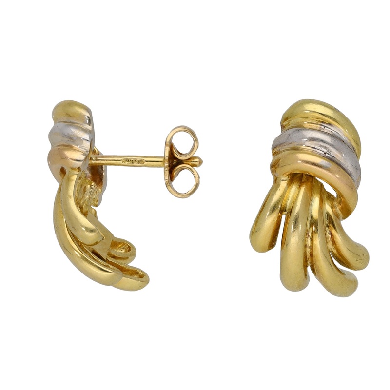 18ct Bi-Colour Gold Stud Earrings