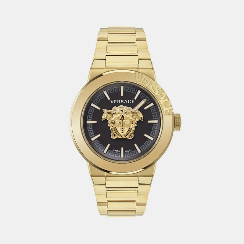 Versace Medusa Infinite Men Quartz Black Dial Analog Stainless Steel Watch VE7E00623