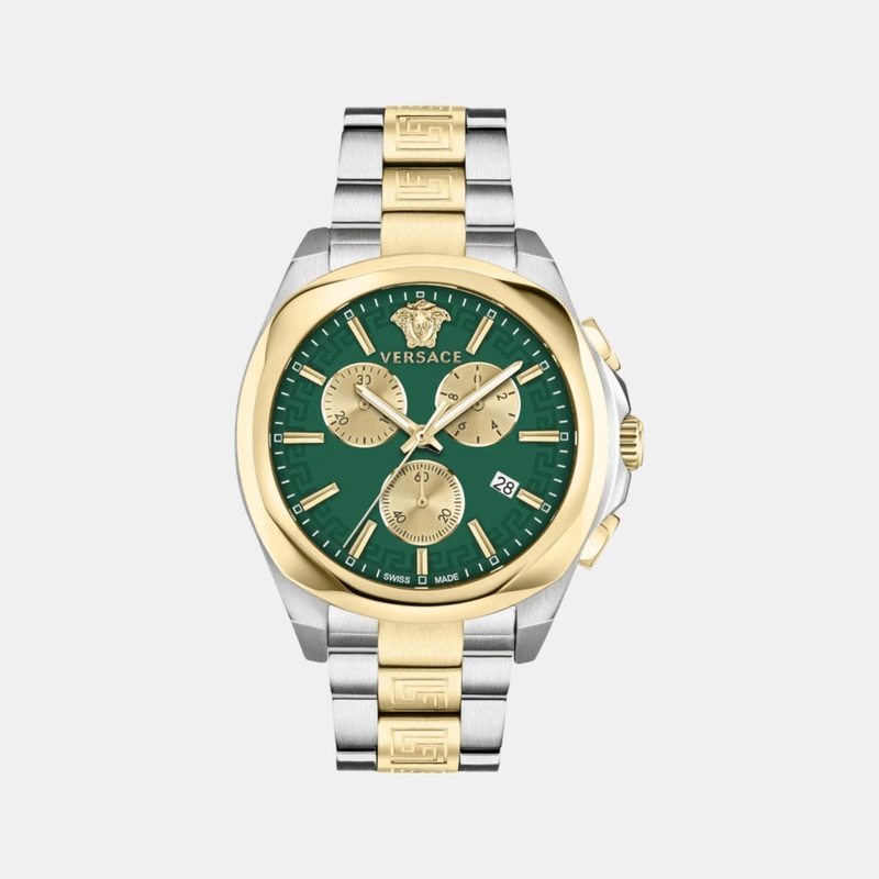 Versace Women Quartz Green Dial Chronograph Stainless Steel Watch VE3CA0623