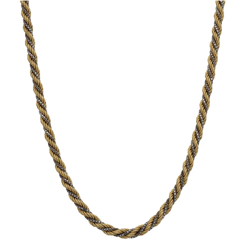 18ct Bicolour Gold Rope Chain 28″