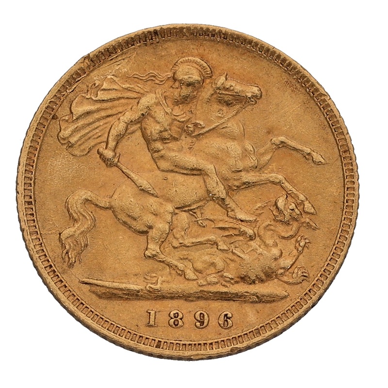22ct Gold Queen Victoria Half Sovereign Coin 1896