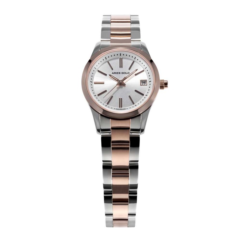 ARIES GOLD URBAN CLASSIC TWO TONE ROSE GOLD STAINLESS STEEL L 120 RG-RGD WOMEN’S WATCH