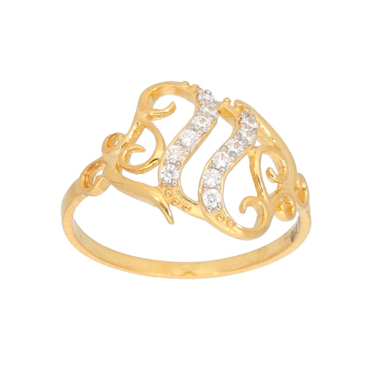 New 22ct Gold Dress Cocktail Ring With Swarovski Zirconia Stones