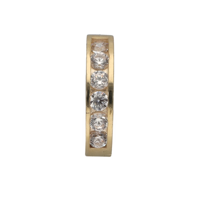 New 9ct Gold Cubic Zirconia Single Hoop Earring