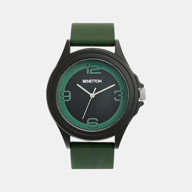 UCB Iconic Men Quartz Black & Green Dial Analog Silicone Watch UWUCG0313