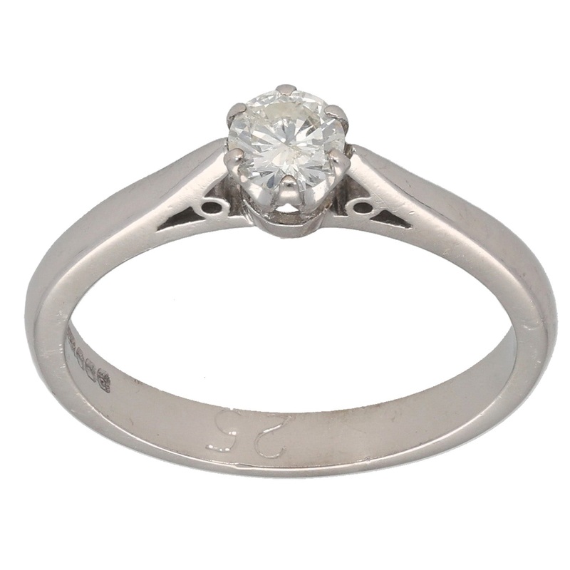 18ct White Gold 0.25ct Diamond Solitaire Ring Size L