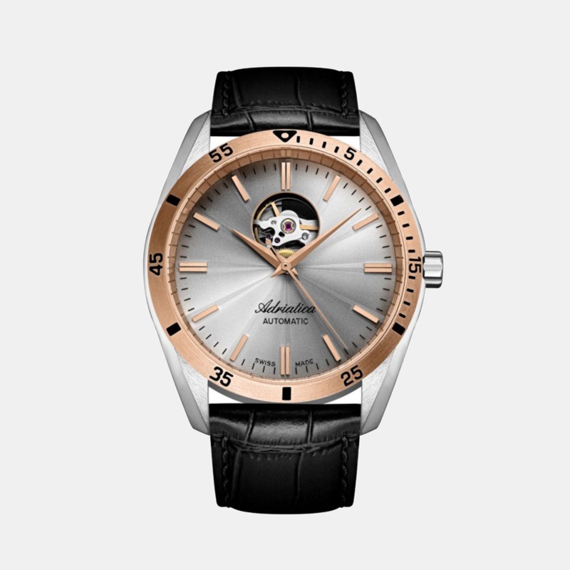 Adriatica Men Automatic Grey Dial Analog Leather Watch A8202.R217AO