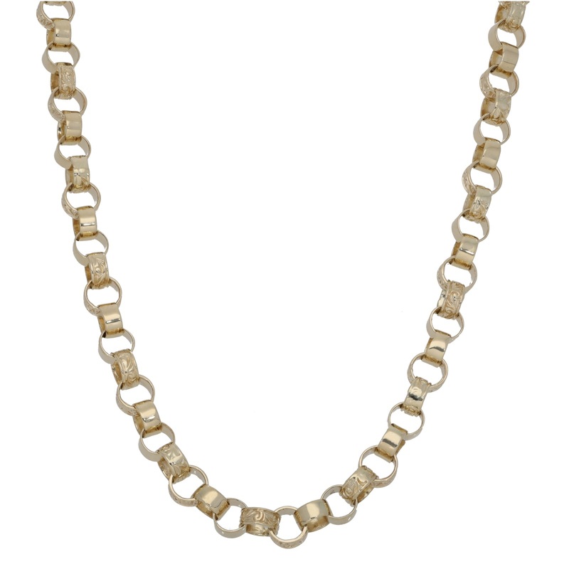 New 9ct Gold Patterned Belcher Chain