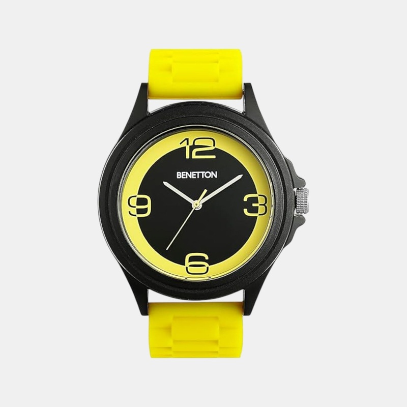 UCB Iconic Men Quartz Black & Yellow Dial Analog Silicone Watch UWUCG0314