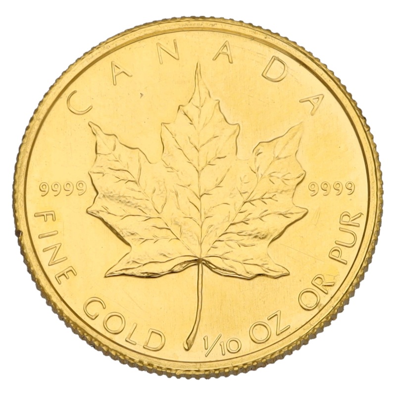 24ct Gold Canada Maple 1/10 OZ Coin 1982
