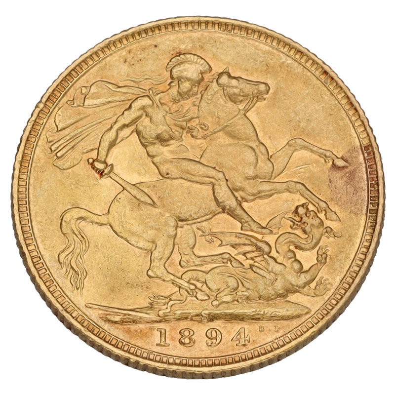 22ct Gold Queen Victoria Full Sovereign Coin 1894