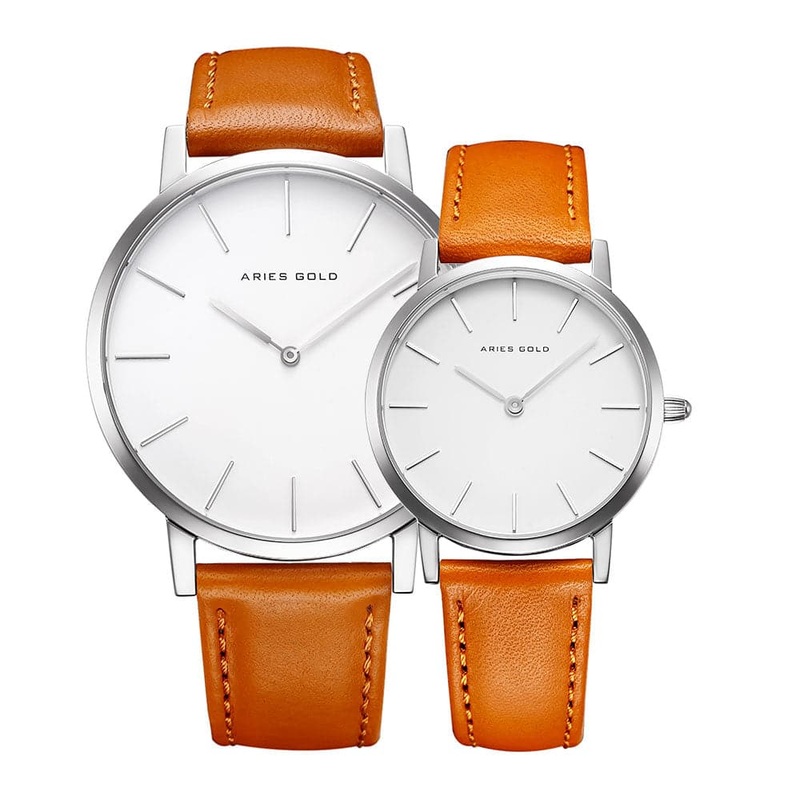 ARIES GOLD URBAN SANTOS G 1022 & L 1023 S-W COUPLE’S WATCHES