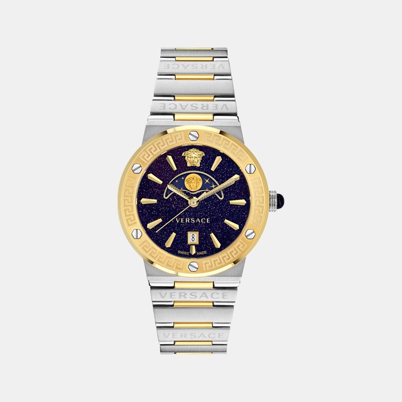 Versace Unisex Quartz Blue Dial Analog Stainless Steel Watch VE7G00223