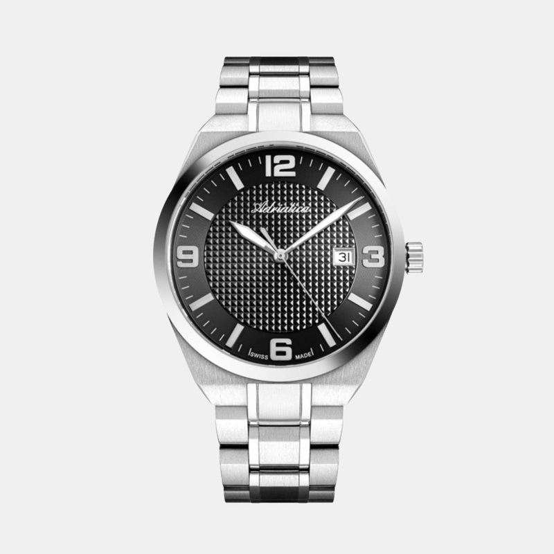 Adriatica Men Quartz Black Dial Analog Stainless Steel Watch A8343.5154Q