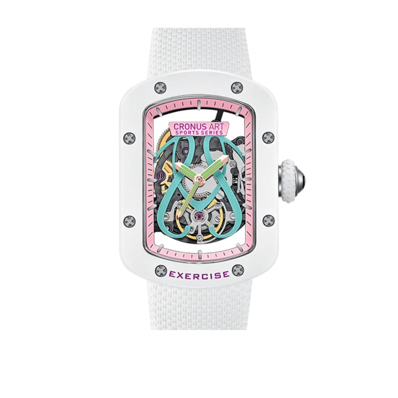 Cronus Art Nylon + High Quality Fluorine White Strap Women Watch CM017-010
