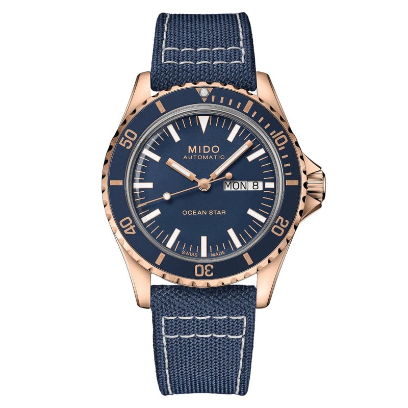 Mido Ocean Star Tribute Blue Fabric Strap Men Watch M0268303804100