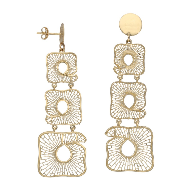 New 18ct Gold Large Drop/Dangle Earrings