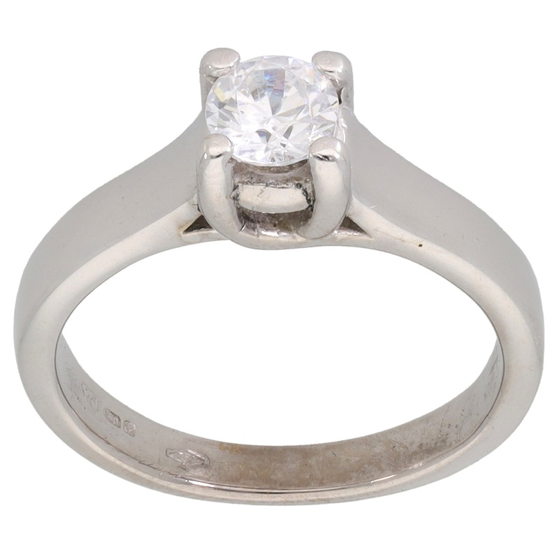 18ct White Gold Cubic Zirconia Single Stone Ring Size K