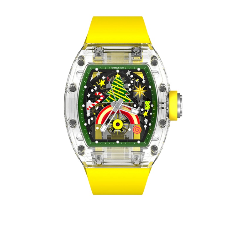 Cronus Art High Quality Fluorine Yellow Strap Women Watch C28.CR.Y