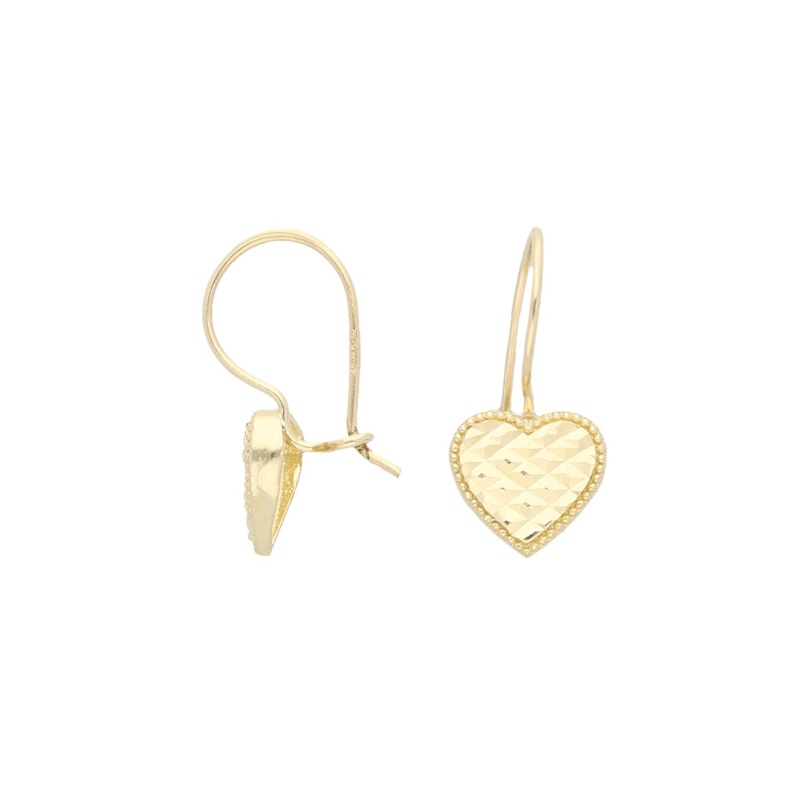 New 14ct Gold Heart Earrings