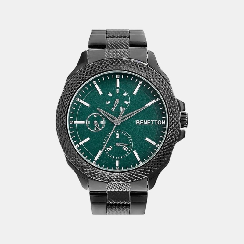 UCB Signature Men Quartz Green Dial Multi-Function Stainless Steel Watch UWUCG1702