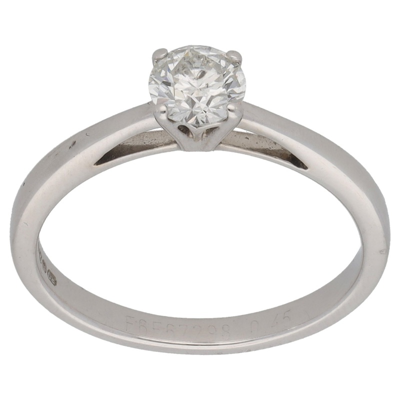18ct White Gold 0.45ct Diamond Solitaire Ring Size M