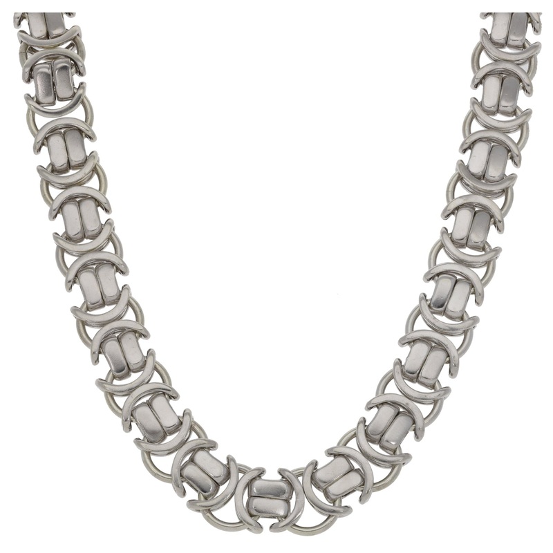 9ct White Gold Byzantine Chain 20″