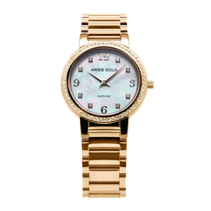 ARIES GOLD ENCHANT STARLET GOLD STAINLESS STEEL L 126B G-MOP WOMEN’S WATCH