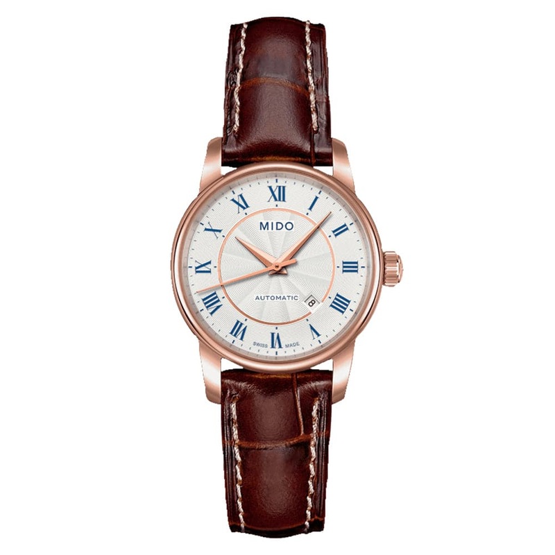 Mido Bronson Brown Leather Strap Women Watch M76002218