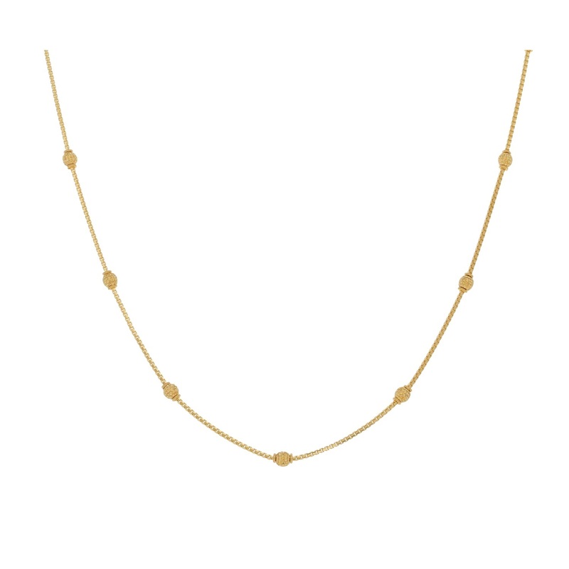 New 22ct Gold Fancy Beaded Necklace 18″