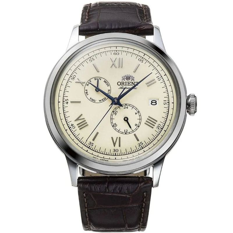 Orient Bambino Version 8 Automatic Brown Leather Strap Men Watch RA-AK0702Y10B