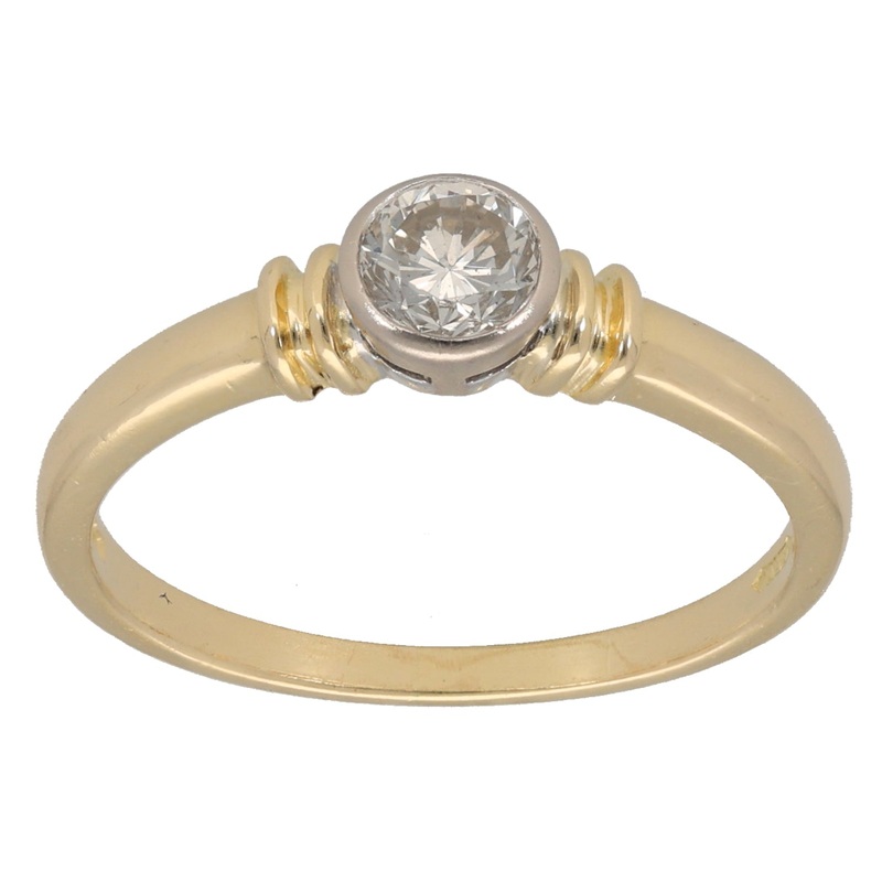 18ct Gold 0.50ct Diamond Solitaire Ring Size S