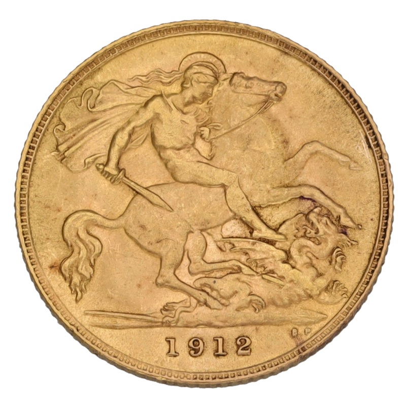 22ct Gold King George V Half Sovereign Coin 1912