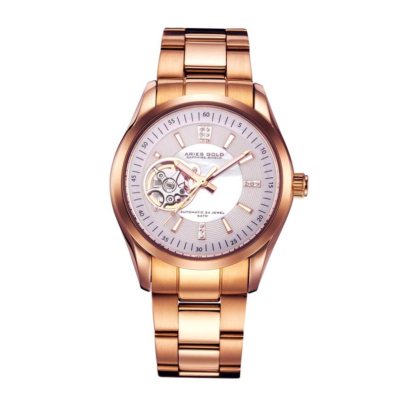 ARIES GOLD AUTOMATIC INSPIRA ROSE GOLD STAINLESS STEEL L 9003 RG-WMOP WOMEN’S WATCH