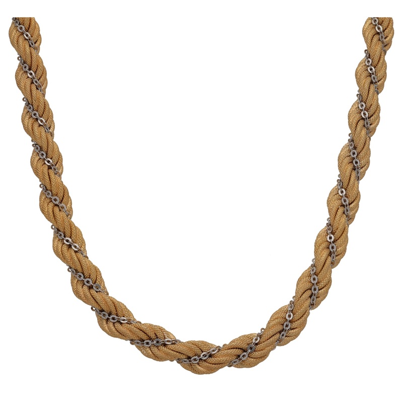 18ct Bicolour Gold Rope Chain 20″