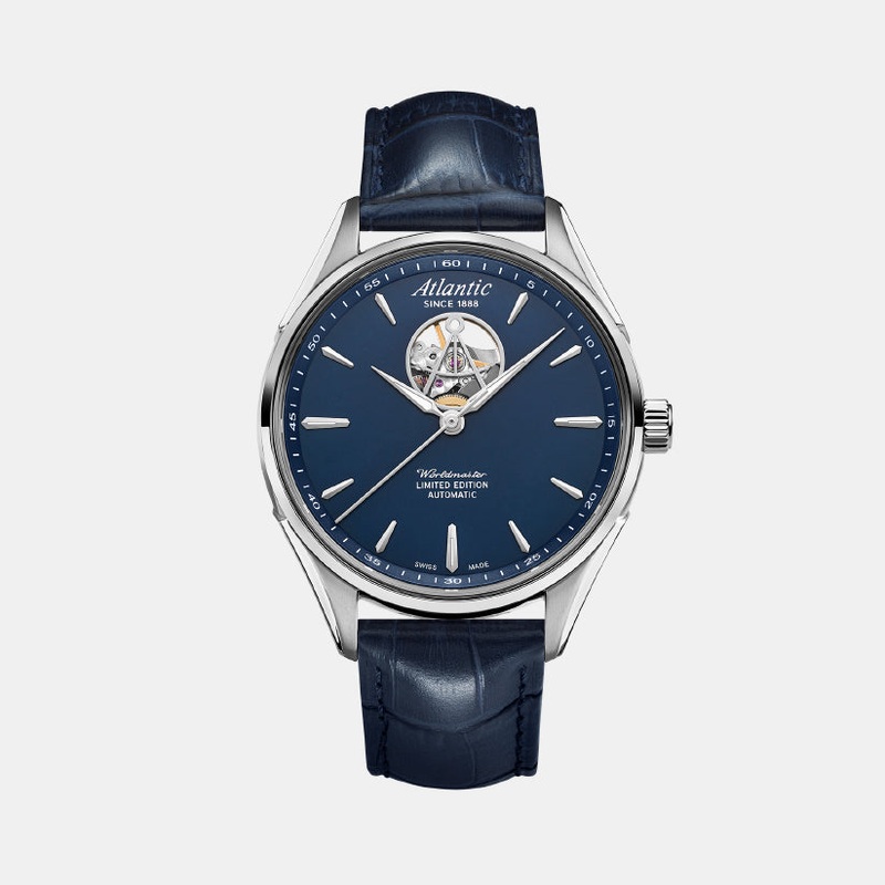 Atlantic Men Automatic Blue Dial Analog Leather Watch 52780.41.51
