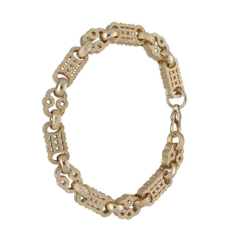 New 9ct Gold Stars & Bars Bracelet